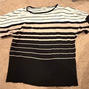 dressbarn Black and White Striped Top
